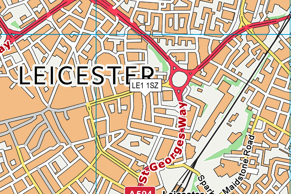 LE1 1SZ map - OS VectorMap District (Ordnance Survey) LE1 1SZ map - OS VectorMap District (Ordnance Survey)