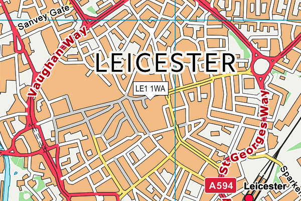 LE1 1WA map - OS VectorMap District (Ordnance Survey) LE1 1WA map - OS VectorMap District (Ordnance Survey)