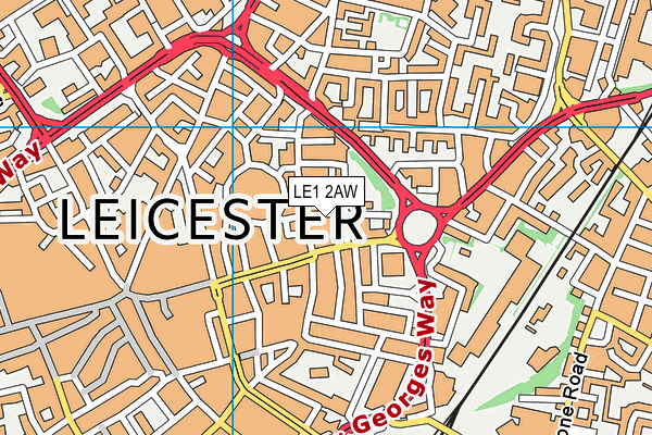 LE1 2AW map - OS VectorMap District (Ordnance Survey) LE1 2AW map - OS VectorMap District (Ordnance Survey)
