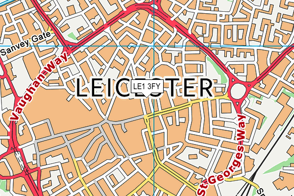 LE1 3FY map - OS VectorMap District (Ordnance Survey) LE1 3FY map - OS VectorMap District (Ordnance Survey)
