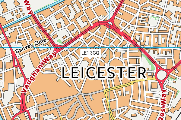 LE1 3GQ map - OS VectorMap District (Ordnance Survey) LE1 3GQ map - OS VectorMap District (Ordnance Survey)