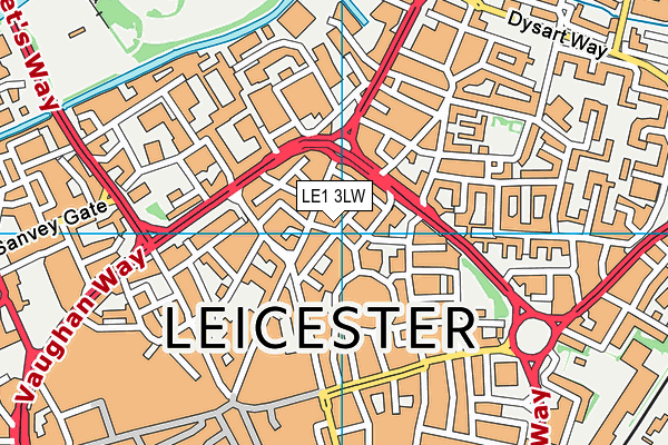 LE1 3LW map - OS VectorMap District (Ordnance Survey) LE1 3LW map - OS VectorMap District (Ordnance Survey)
