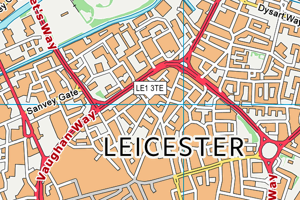 LE1 3TE map - OS VectorMap District (Ordnance Survey) LE1 3TE map - OS VectorMap District (Ordnance Survey)