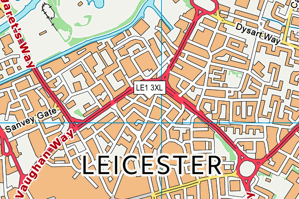 LE1 3XL map - OS VectorMap District (Ordnance Survey) LE1 3XL map - OS VectorMap District (Ordnance Survey)