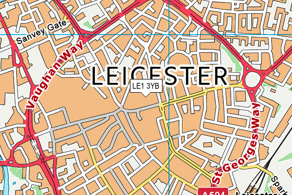 LE1 3YB map - OS VectorMap District (Ordnance Survey) LE1 3YB map - OS VectorMap District (Ordnance Survey)