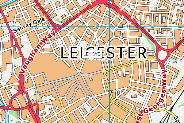 LE1 3YD map - OS VectorMap District (Ordnance Survey) LE1 3YD map - OS VectorMap District (Ordnance Survey)