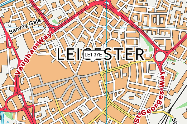 LE1 3YE map - OS VectorMap District (Ordnance Survey) LE1 3YE map - OS VectorMap District (Ordnance Survey)