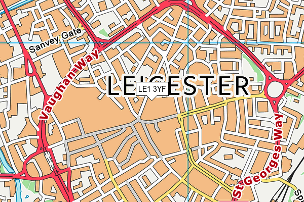 LE1 3YF map - OS VectorMap District (Ordnance Survey) LE1 3YF map - OS VectorMap District (Ordnance Survey)