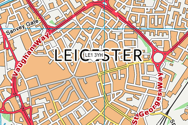 LE1 3YH map - OS VectorMap District (Ordnance Survey) LE1 3YH map - OS VectorMap District (Ordnance Survey)