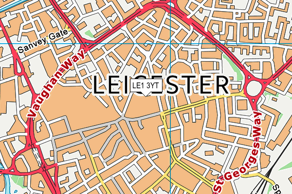 LE1 3YT map - OS VectorMap District (Ordnance Survey) LE1 3YT map - OS VectorMap District (Ordnance Survey)