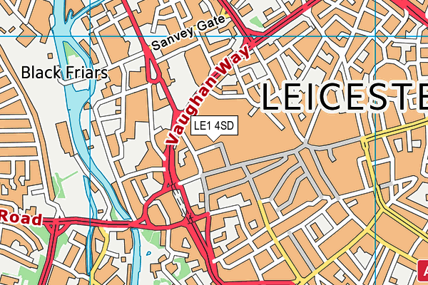 LE1 4SD map - OS VectorMap District (Ordnance Survey) LE1 4SD map - OS VectorMap District (Ordnance Survey)
