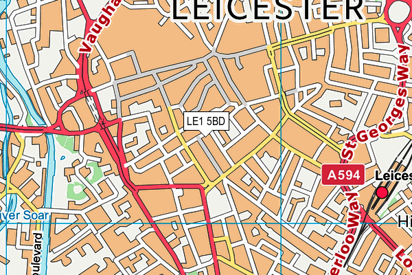 LE1 5BD map - OS VectorMap District (Ordnance Survey) LE1 5BD map - OS VectorMap District (Ordnance Survey)