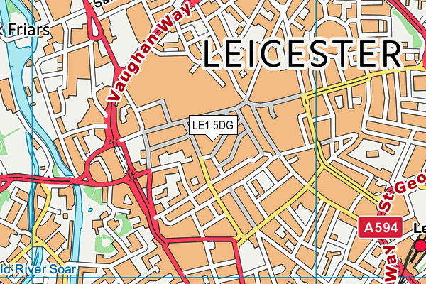 LE1 5DG map - OS VectorMap District (Ordnance Survey) LE1 5DG map - OS VectorMap District (Ordnance Survey)