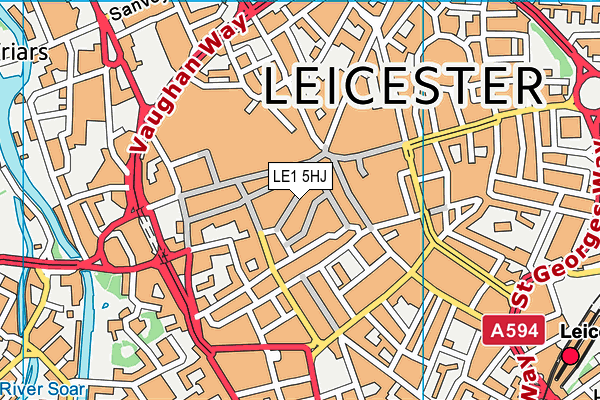 LE1 5HJ map - OS VectorMap District (Ordnance Survey) LE1 5HJ map - OS VectorMap District (Ordnance Survey)