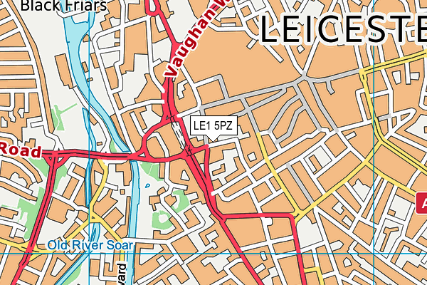 LE1 5PZ map - OS VectorMap District (Ordnance Survey) LE1 5PZ map - OS VectorMap District (Ordnance Survey)