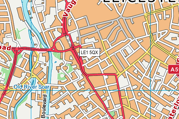 LE1 5QX map - OS VectorMap District (Ordnance Survey) LE1 5QX map - OS VectorMap District (Ordnance Survey)