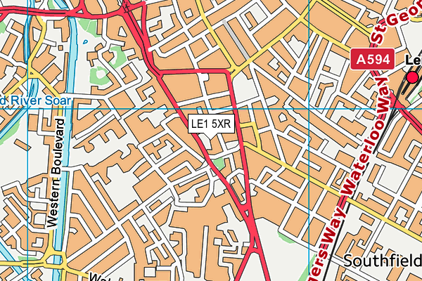 LE1 5XR map - OS VectorMap District (Ordnance Survey) LE1 5XR map - OS VectorMap District (Ordnance Survey)