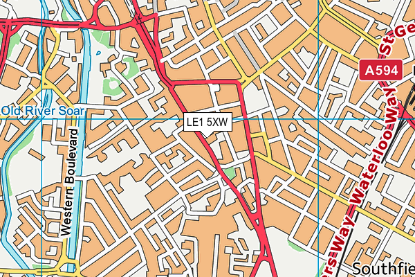 LE1 5XW map - OS VectorMap District (Ordnance Survey) LE1 5XW map - OS VectorMap District (Ordnance Survey)