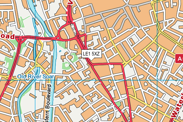 LE1 5XZ map - OS VectorMap District (Ordnance Survey) LE1 5XZ map - OS VectorMap District (Ordnance Survey)