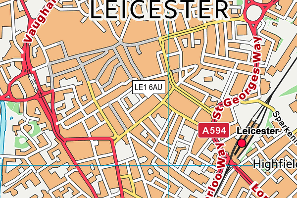 LE1 6AU map - OS VectorMap District (Ordnance Survey) LE1 6AU map - OS VectorMap District (Ordnance Survey)