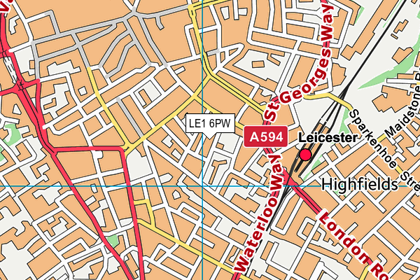 LE1 6PW map - OS VectorMap District (Ordnance Survey) LE1 6PW map - OS VectorMap District (Ordnance Survey)