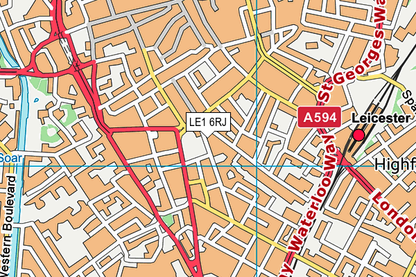 LE1 6RJ map - OS VectorMap District (Ordnance Survey) LE1 6RJ map - OS VectorMap District (Ordnance Survey)