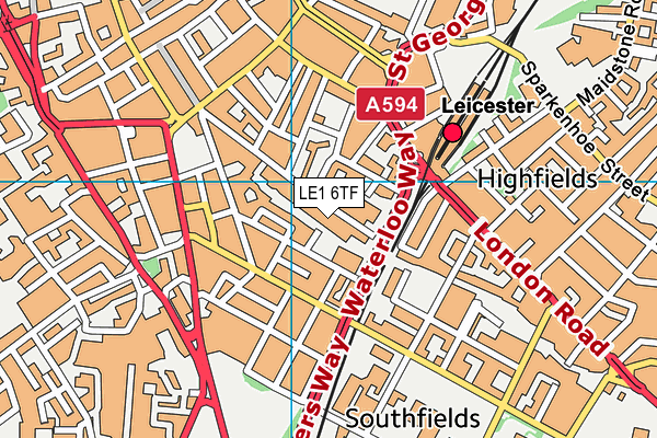 LE1 6TF map - OS VectorMap District (Ordnance Survey)