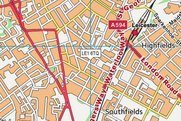 LE1 6TQ map - OS VectorMap District (Ordnance Survey) LE1 6TQ map - OS VectorMap District (Ordnance Survey)