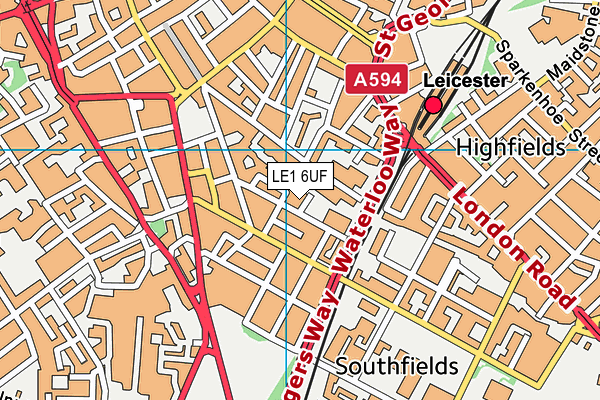 LE1 6UF map - OS VectorMap District (Ordnance Survey) LE1 6UF map - OS VectorMap District (Ordnance Survey)