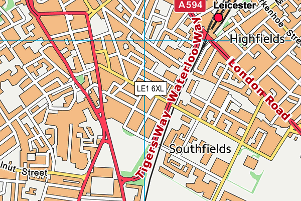 LE1 6XL map - OS VectorMap District (Ordnance Survey) LE1 6XL map - OS VectorMap District (Ordnance Survey)
