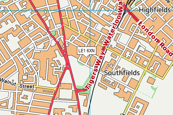 LE1 6XN map - OS VectorMap District (Ordnance Survey) LE1 6XN map - OS VectorMap District (Ordnance Survey)