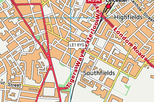 LE1 6YG map - OS VectorMap District (Ordnance Survey) LE1 6YG map - OS VectorMap District (Ordnance Survey)