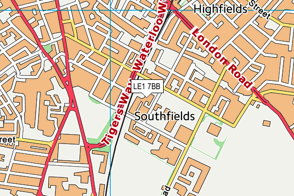 LE1 7BB map - OS VectorMap District (Ordnance Survey) LE1 7BB map - OS VectorMap District (Ordnance Survey)
