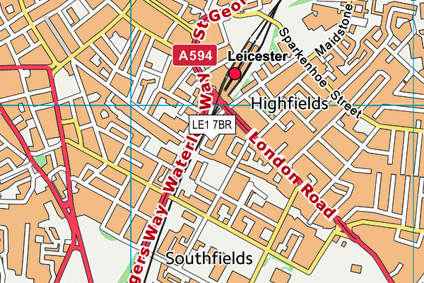 LE1 7BR map - OS VectorMap District (Ordnance Survey) LE1 7BR map - OS VectorMap District (Ordnance Survey)