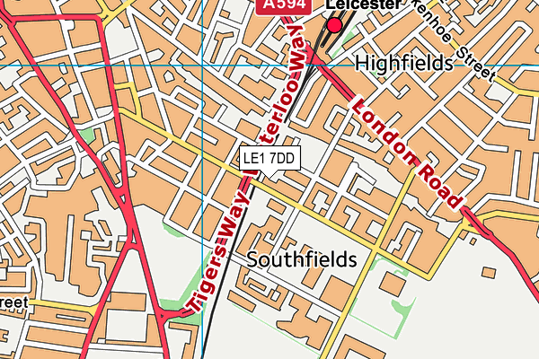 LE1 7DD map - OS VectorMap District (Ordnance Survey) LE1 7DD map - OS VectorMap District (Ordnance Survey)