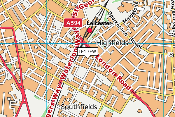 LE1 7FW map - OS VectorMap District (Ordnance Survey) LE1 7FW map - OS VectorMap District (Ordnance Survey)