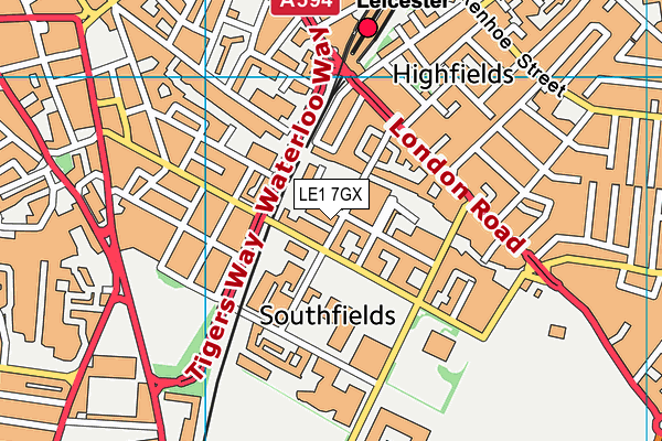 LE1 7GX map - OS VectorMap District (Ordnance Survey) LE1 7GX map - OS VectorMap District (Ordnance Survey)