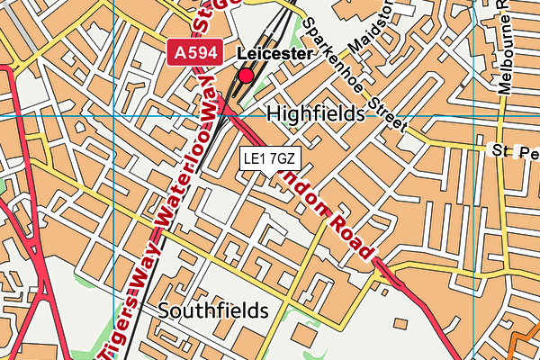 LE1 7GZ map - OS VectorMap District (Ordnance Survey) LE1 7GZ map - OS VectorMap District (Ordnance Survey)