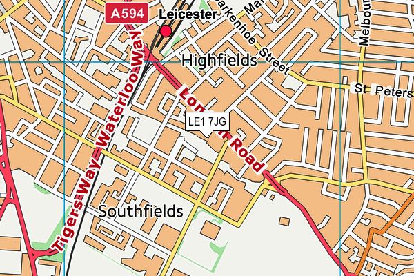 LE1 7JG map - OS VectorMap District (Ordnance Survey) LE1 7JG map - OS VectorMap District (Ordnance Survey)