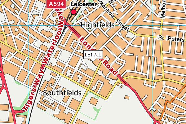 LE1 7JL map - OS VectorMap District (Ordnance Survey) LE1 7JL map - OS VectorMap District (Ordnance Survey)