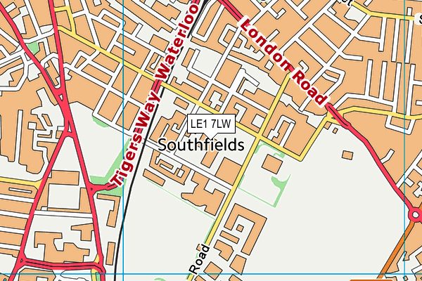 LE1 7LW map - OS VectorMap District (Ordnance Survey)