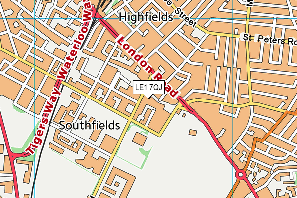 LE1 7QJ map - OS VectorMap District (Ordnance Survey) LE1 7QJ map - OS VectorMap District (Ordnance Survey)