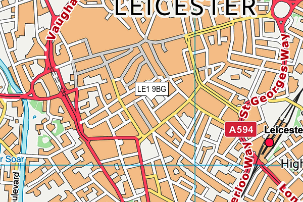 LE1 9BG map - OS VectorMap District (Ordnance Survey) LE1 9BG map - OS VectorMap District (Ordnance Survey)