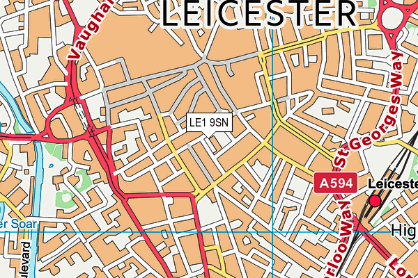 LE1 9SN map - OS VectorMap District (Ordnance Survey) LE1 9SN map - OS VectorMap District (Ordnance Survey)