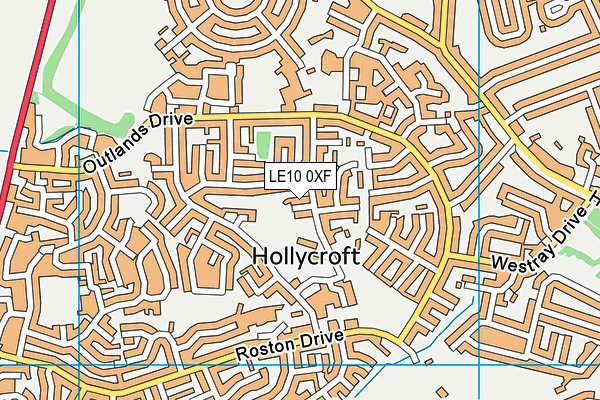 LE10 0XF map - OS VectorMap District (Ordnance Survey)