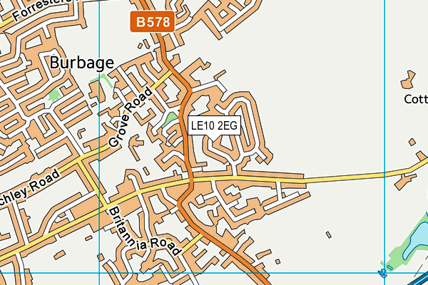 LE10 2EG map - OS VectorMap District (Ordnance Survey) LE10 2EG map - OS VectorMap District (Ordnance Survey)