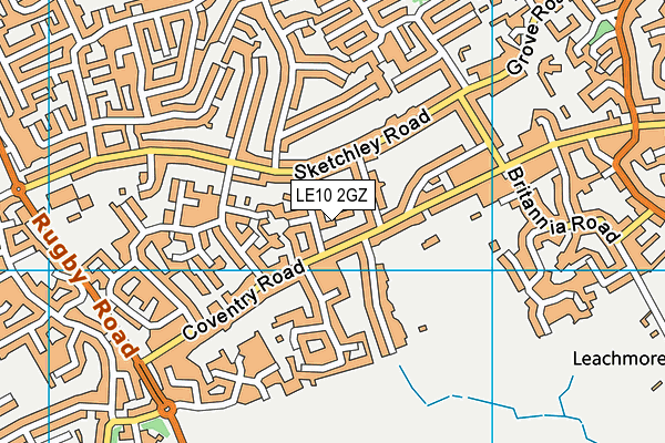 LE10 2GZ map - OS VectorMap District (Ordnance Survey) LE10 2GZ map - OS VectorMap District (Ordnance Survey)