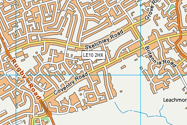 LE10 2HX map - OS VectorMap District (Ordnance Survey) LE10 2HX map - OS VectorMap District (Ordnance Survey)