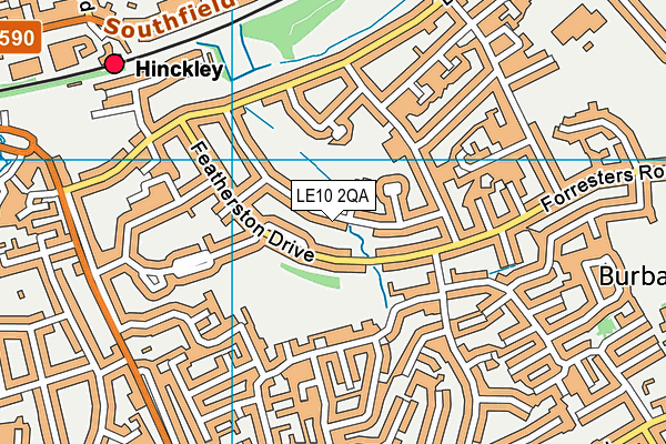 LE10 2QA map - OS VectorMap District (Ordnance Survey)