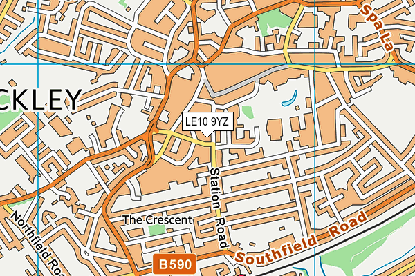 LE10 9YZ map - OS VectorMap District (Ordnance Survey) LE10 9YZ map - OS VectorMap District (Ordnance Survey)